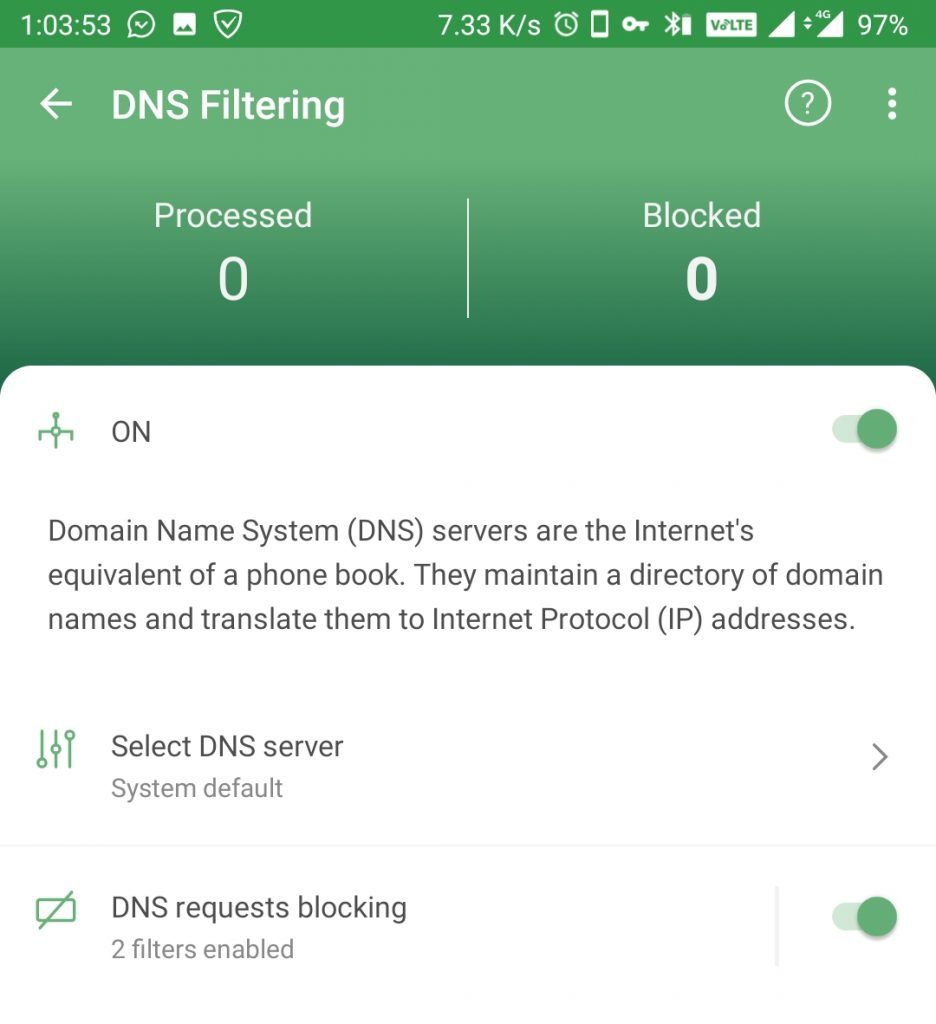 Ad Protection DNS Filtering