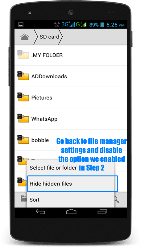 hide files android 2019