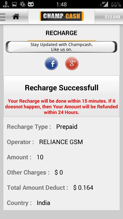 champcash free recharge app