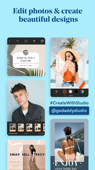 GoDaddy Studio edit photos